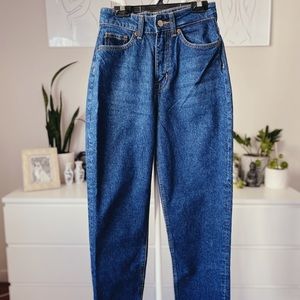 H&M Darkwash High Waisted Mom Jeans